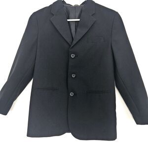 Boys Black Lined Suit Jacket Blazer Size 12 Regular Boy Proof